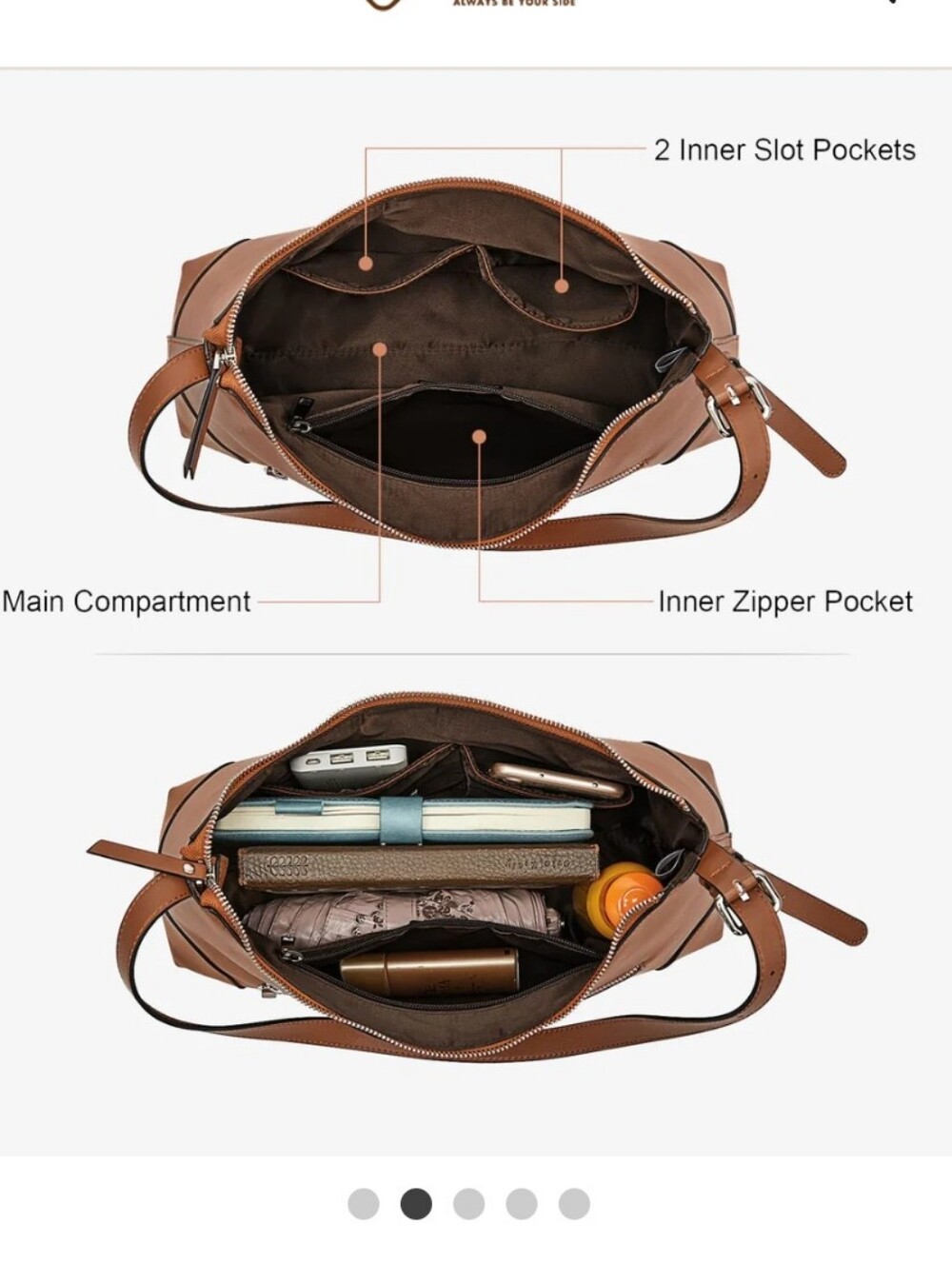 Leather Women’s Blush Pink Shoulder Bag - Picture 13 of 13